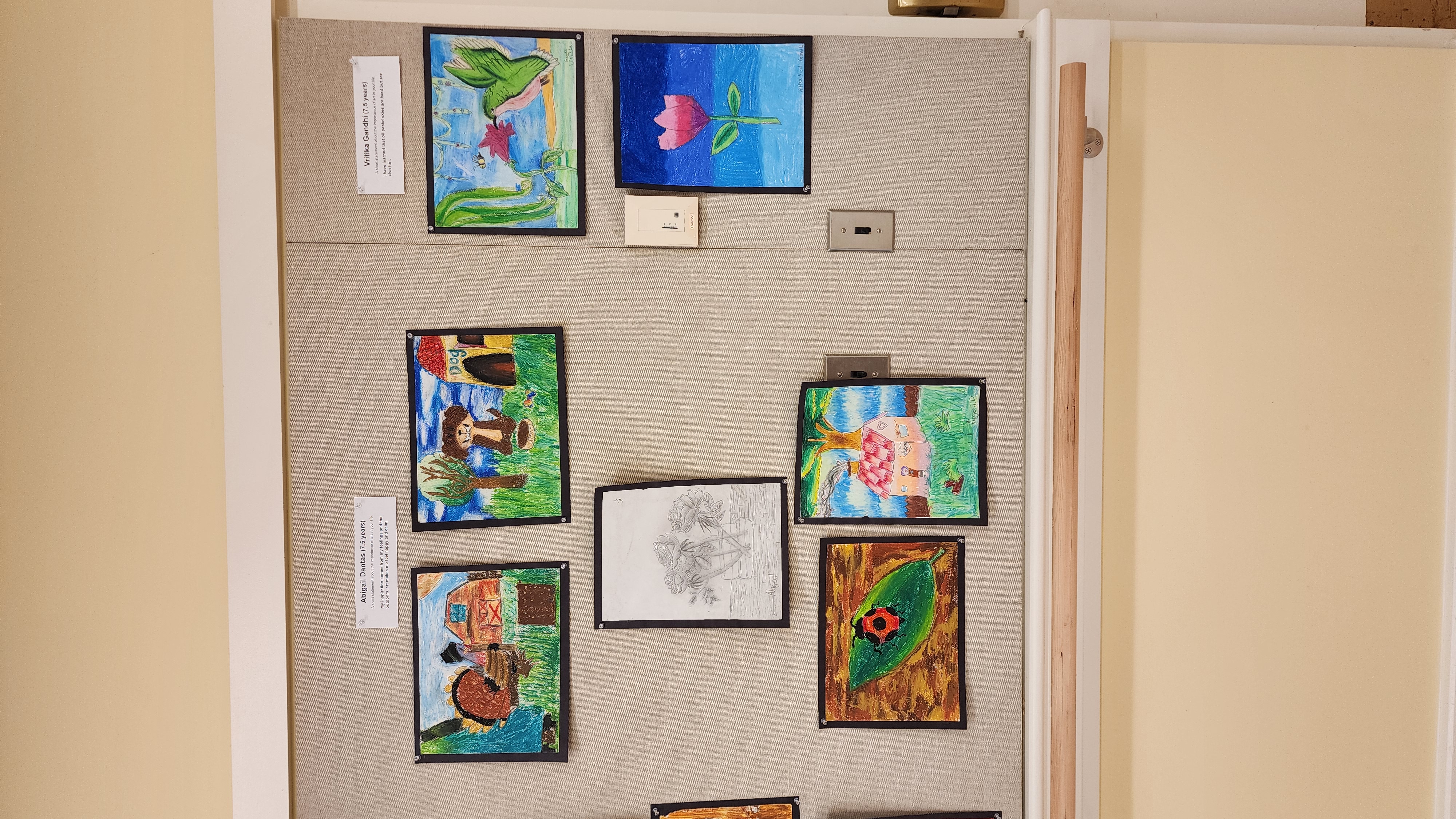 Student painting on display