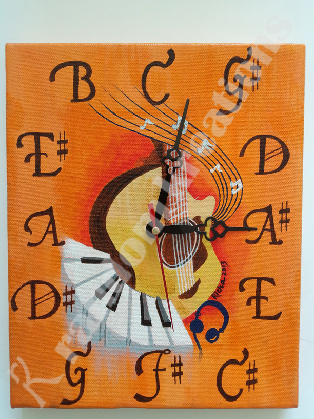 Music themed wall clock